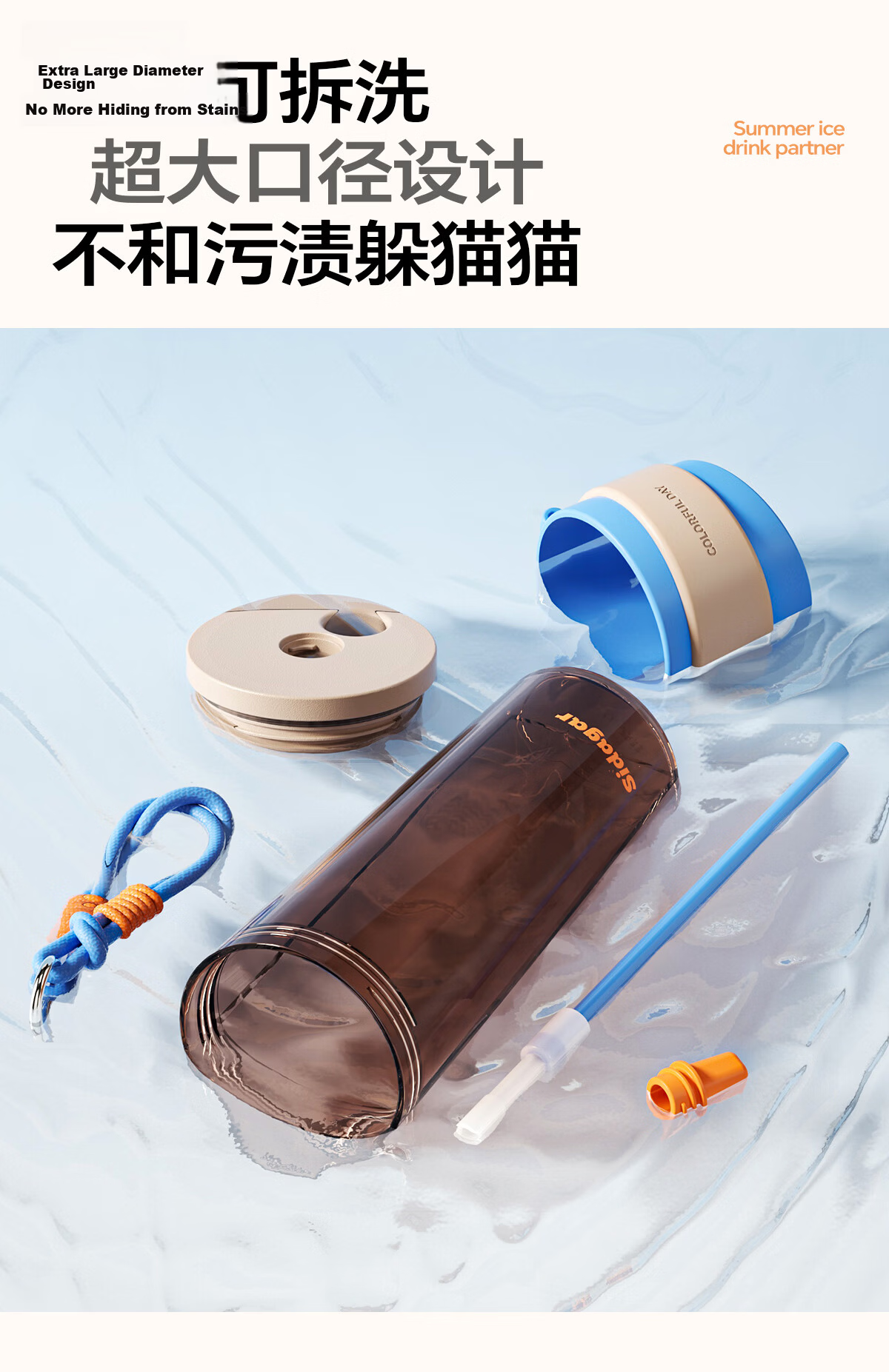 Shijia Plastic Water Bottle High Temperature Resistant Large Capacity Outdoor Portable Handled Car Cup Cold Brew 13