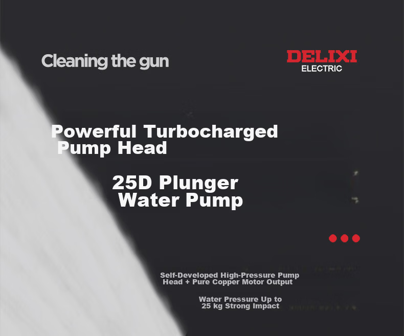DELIXI Portable High-Pressure Cordless Lithium Battery Car Wash Gun High-Power Brush Pump Car Cleaning Tool 7