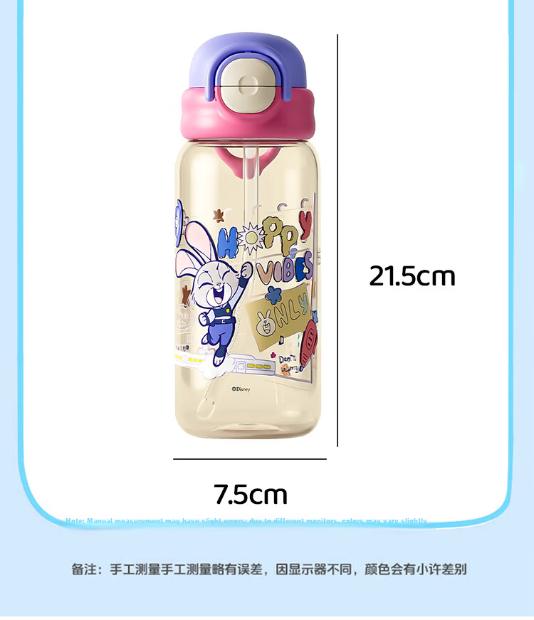 Disney Children's Water Bottle PPSU Student Dual Drinking Straw Cup Large Capacity Kindergarten Maternity Plastic Cup 650ml 14