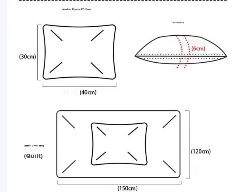GREAT LIFE Car Pillow Blanket Dual-Use Foldable 3-in-1 Cushion Car Waist Support for Maybach Mercedes-Benz BMW Audi 10