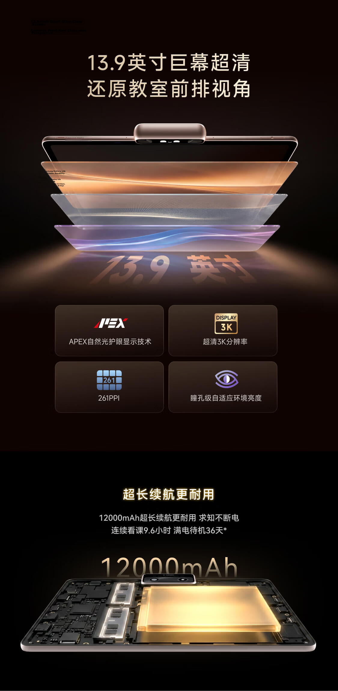 Xueersi Learning Machine T6 International Edition【New Release】AI Learning Device New Enhanced Tutoring 1V1 Oral Tutor Learning Tablet Eye Protection Large Screen 13.9 Inch 8+256GB 14