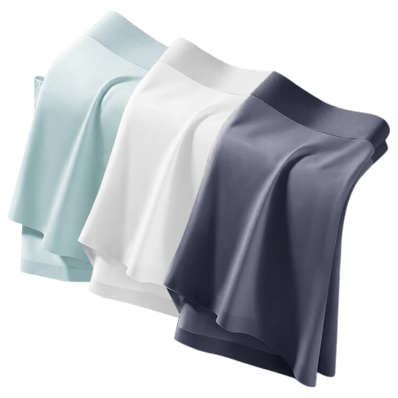 Miiow Men's Disposable Ice Silk Boxer Briefs, Pure Cotton Crotch, Seamless, Sterilized, Travel Pack of 3, 4XL