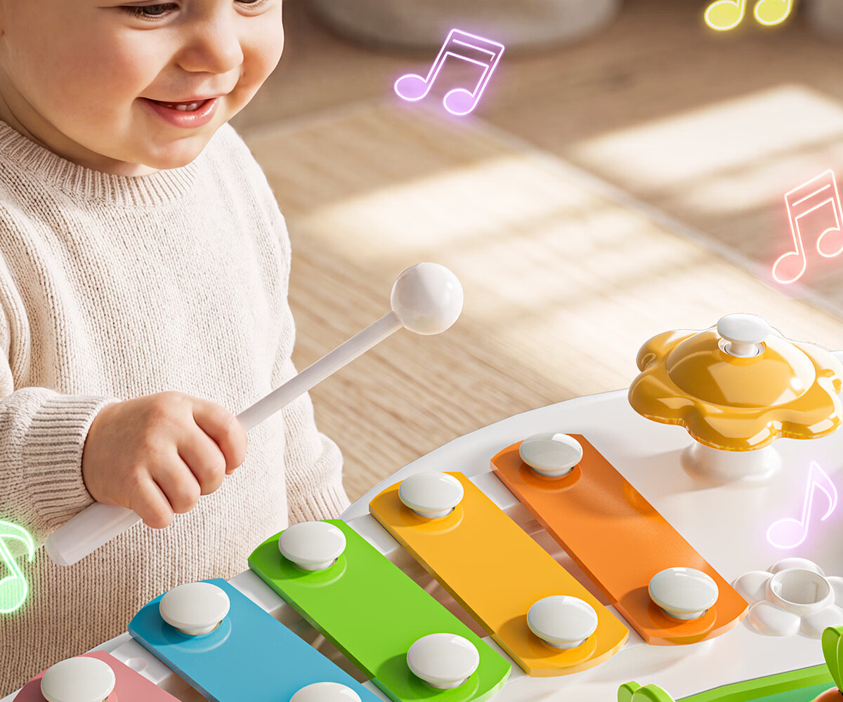 Xinge Multifunctional Game Table, Baby Early Education Toy, Farm Playground, Woodpecker Catching Insects Fishing Toys, Birthday Gift 22