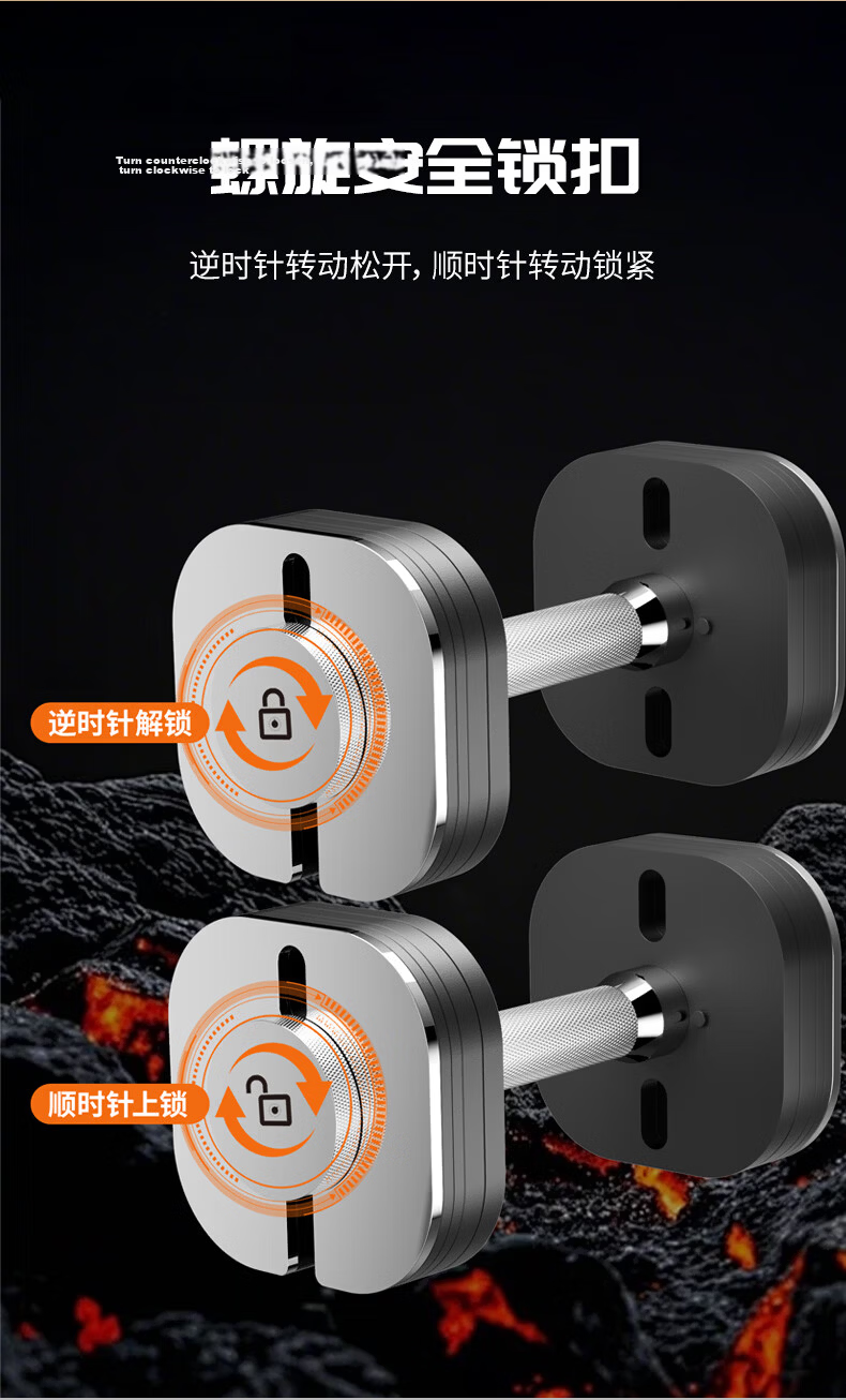 Boshujian Adjustable Dumbbell Plates Unisex Pure Steel Adjustable Detachable Home Fitness Equipment Set 6