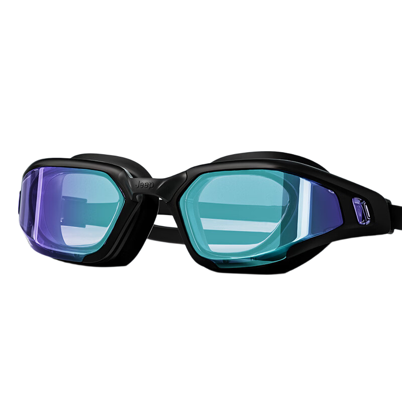 Jeep Swimming Goggles, Waterproof And Anti-Fog, High-Definition, for Women And Men with Myopia, Professional Diving Mask, Phantom Black, Coated Lenses