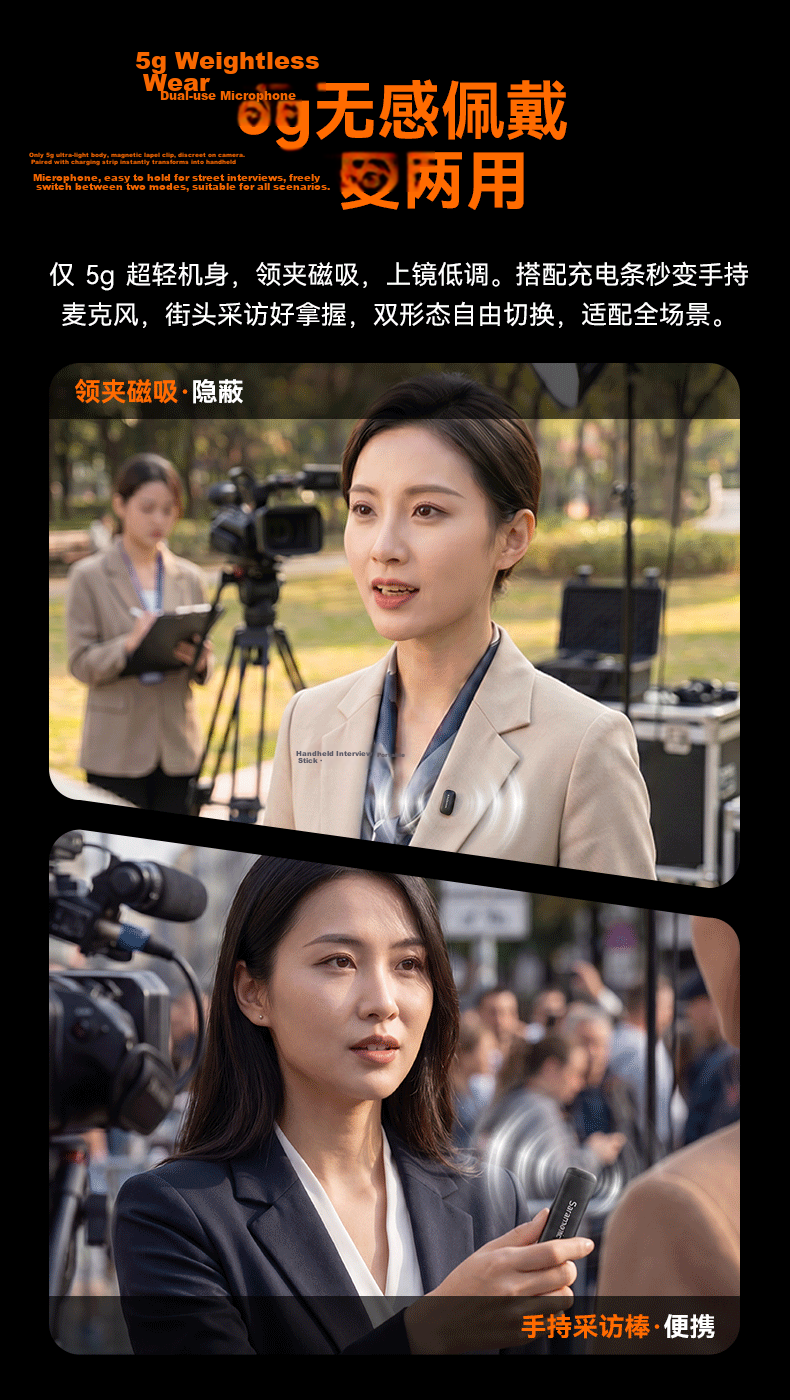 Saramonic Air SE Wireless Lavalier Microphone for Mobile Live Streaming Outdoor Interview Short Video AI Noise Reduction Dual Mini Mic 4