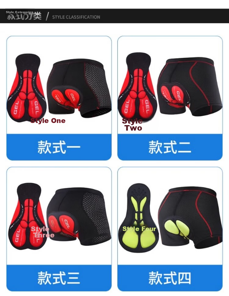 Forever Men's Cycling Padded Shorts Shock-Absorbing Silicone Mountain Road Bike Shorts Four Seasons Orange Sponge Size S 6