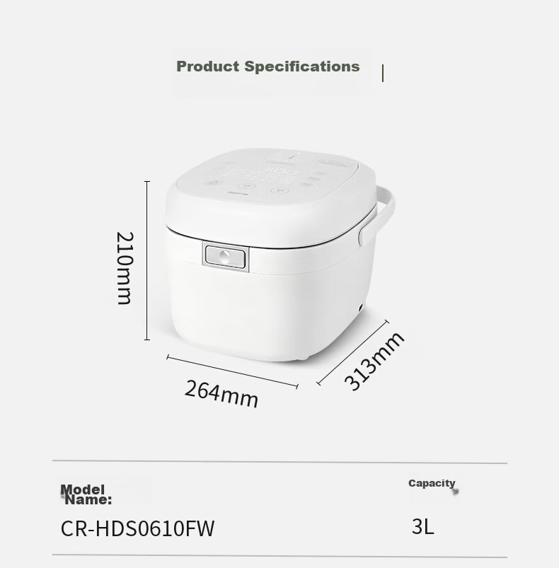 CUCKOO IH Rice Cooker 0-Coating Inner Pot 24H Reservation Quick Cook Multifunction Touch Screen White 3L 1-3 Person CR-HDS0610FW 15