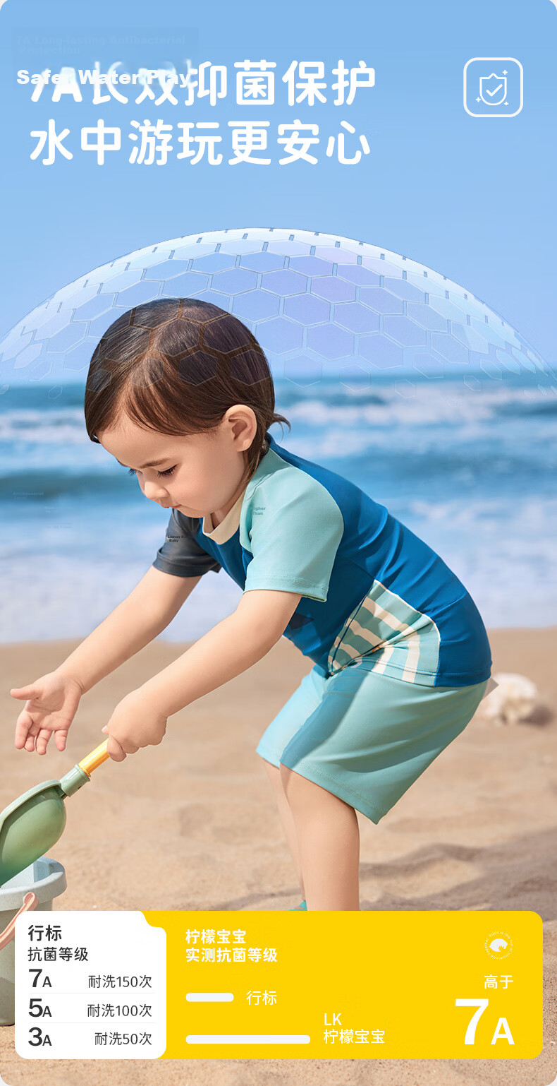 Lemon Baby Kids Swimwear Two-Piece Summer Boys Girls Baby Swimsuit One-Piece Toddler Short Sleeve Swimwear 16
