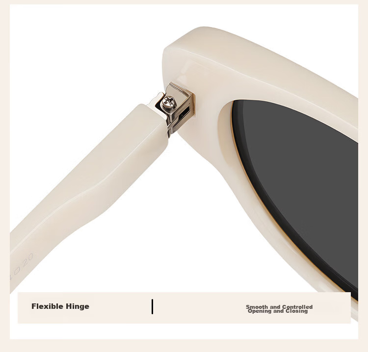 FENCHI Foldable White Cat Eye Sunglasses for Women 2026 New High-End White Frame Polarized UV Protection 25