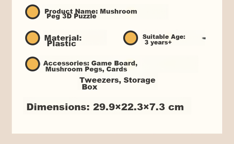 EagleStone 3D Mushroom Stud Bead Puzzle Educational DIY Assembly Toy for Kids Ages 3-6 Birthday Gift 13