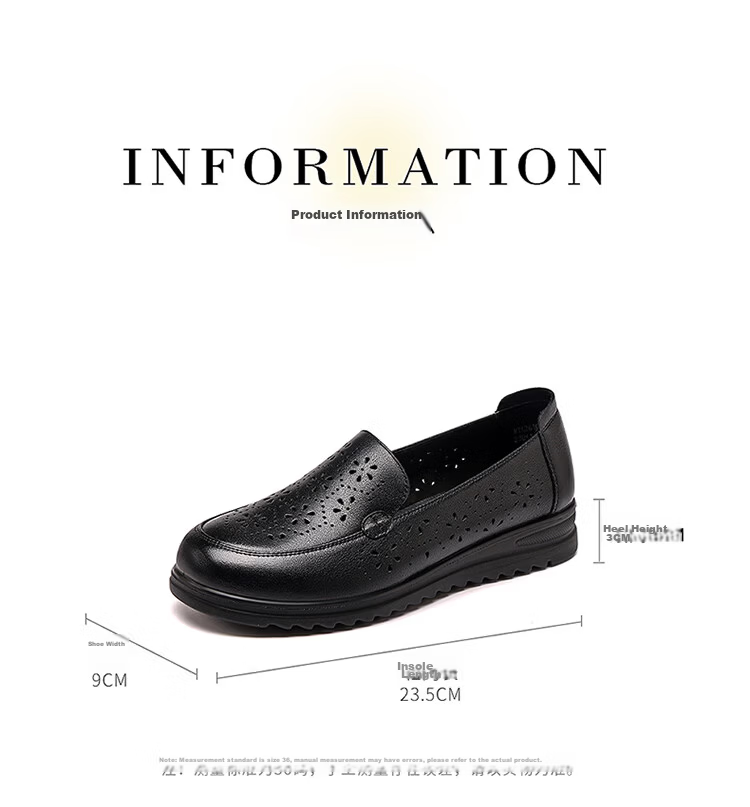 Red Dragonfly Women's White Commuter Soft Sole Casual Shoes Hollow Breathable Middle-aged and Elderly Single Shoes WTK261022 Off-white Size 35 8