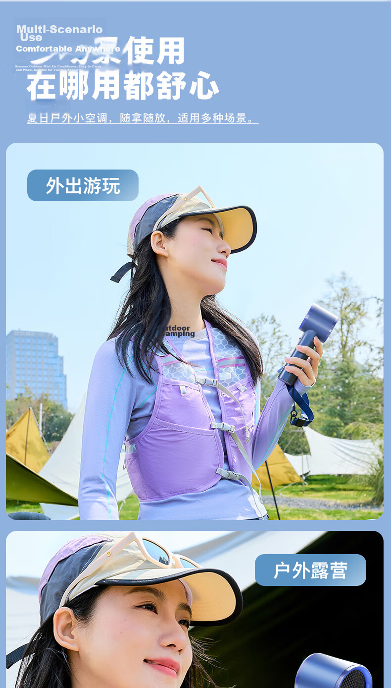PHILIPS Handheld Mini Fan Metal Body 100-Speed Ultra High Wind Power Long Battery Life Rechargeable Cooling Portable Outdoor Desktop Fan for Students 10