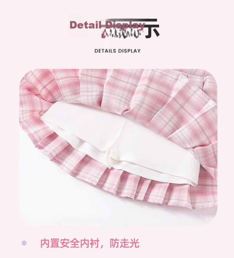 Mark Fairwhale Pleated Skirt Girls Short Skirt School Style Summer 2026 New JK Skirt Children's Sports Skirt White 130 22