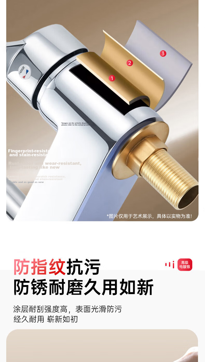 ILeddog [Germany] Double-Hole Basin Faucet, Washbasin Bathroom Hot And Cold Swivel Tap MPLT-SK 9