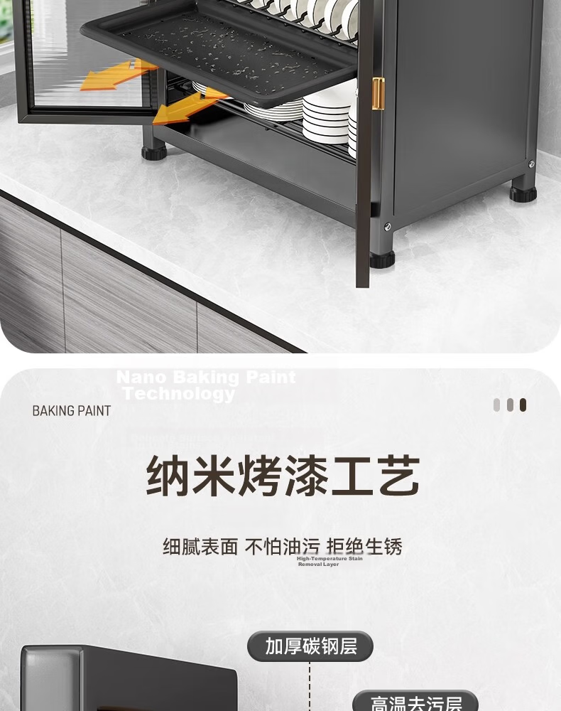 Shunyou Kitchen Dish Rack Countertop Storage Box Bowl Plate Chopsticks Organizer Draining Bowl Cabinet SY-1361 11