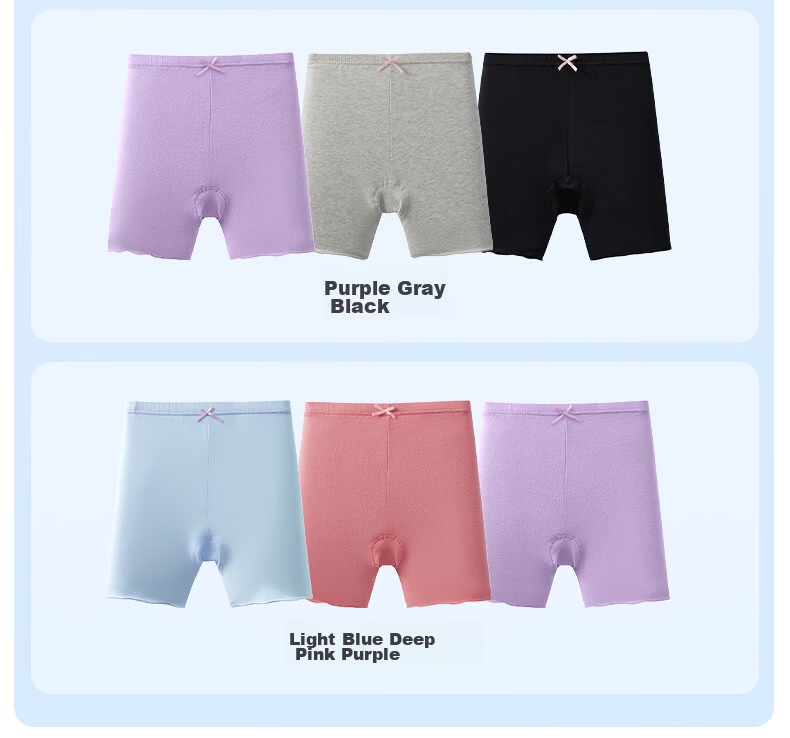 Langsha Girls' Safety Underwear 2-in-1 Cotton Children's Underpants Baby Anti-Exposure Leggings 2-Pack 11