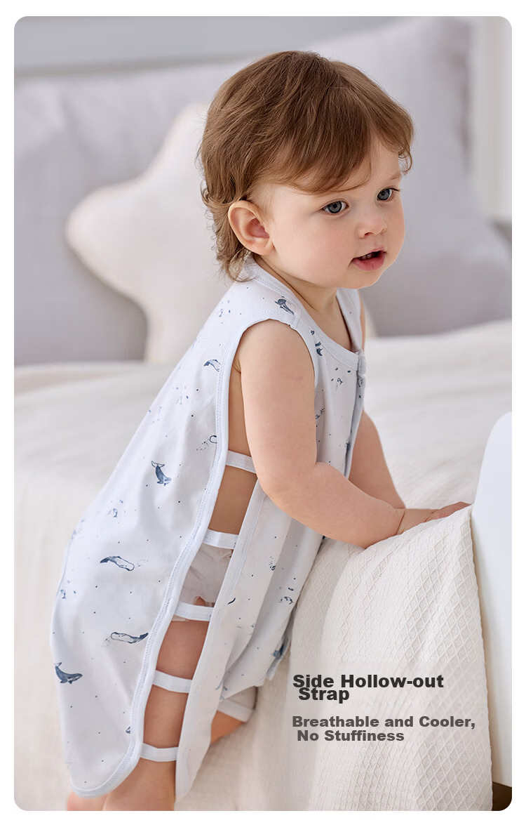 Babylove Baby Sleeveless Romper Summer Modal Cotton Unisex Bodysuit Open Crotch Crawling Suit 5