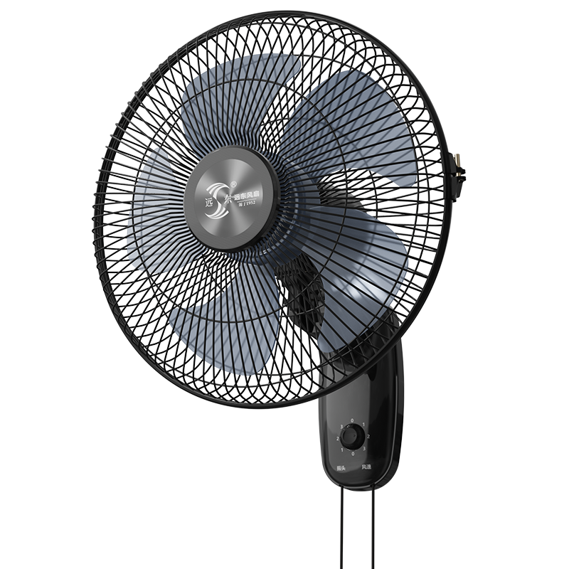 Far East Wall-Mounted Oscillating Fan FB1401 Black Five-Blade Industrial Wall Fan for Home Dormitory Restaurant