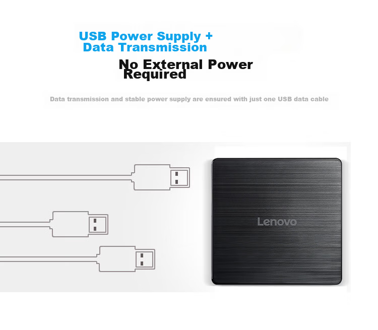 Lenovo 8x External Optical Drive, Portable DVD Burner, All-In Type-C/USB Dual Interface, Ultra-Thin Upgraded Version, TX801, Jingcang 9