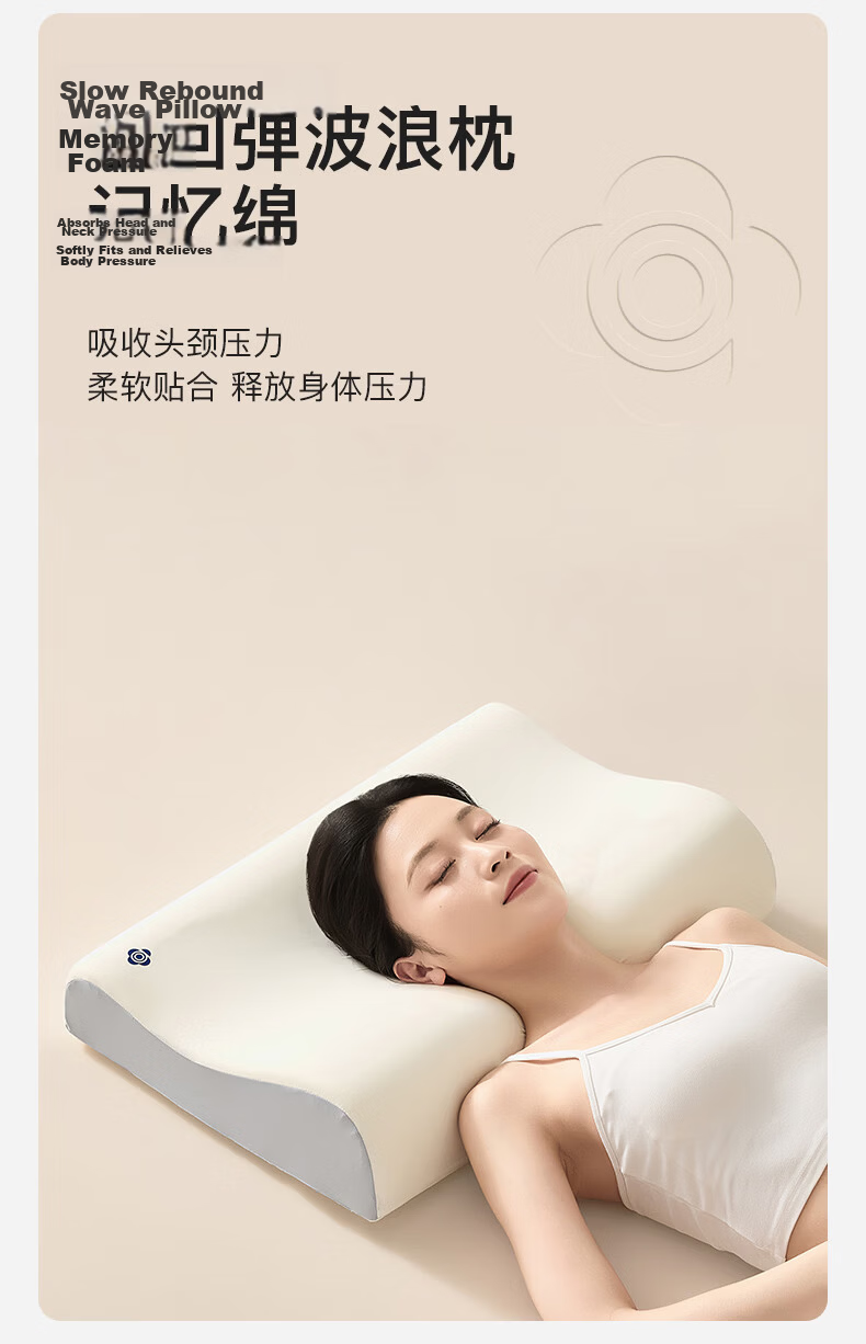 Grace Memory Foam Neck Pillow Cervical Pillow Adult Deep Sleep Slow Rebound Wave Pillow 3