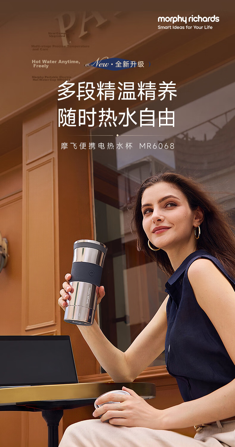 Morphyrichards 26th Anniversary Portable Electric Kettle 316L Stainless Steel Travel Water Heater Insulated Automatic Temperature Control Kettle MR6068 3