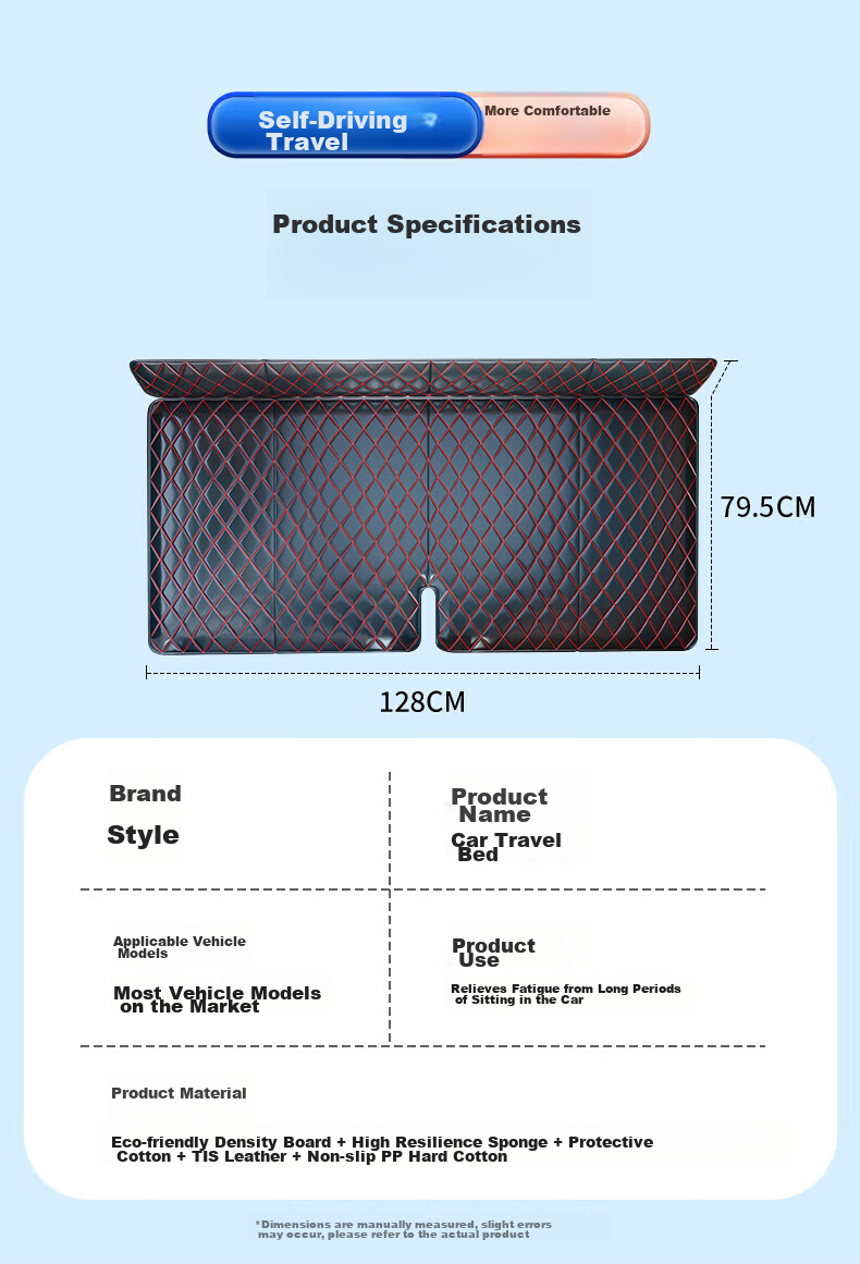 Geshu Car Rear Seat Sleeping Mat Car Mattress Foldable Backseat Sleeping Device SUV Foldable Travel Bed 18