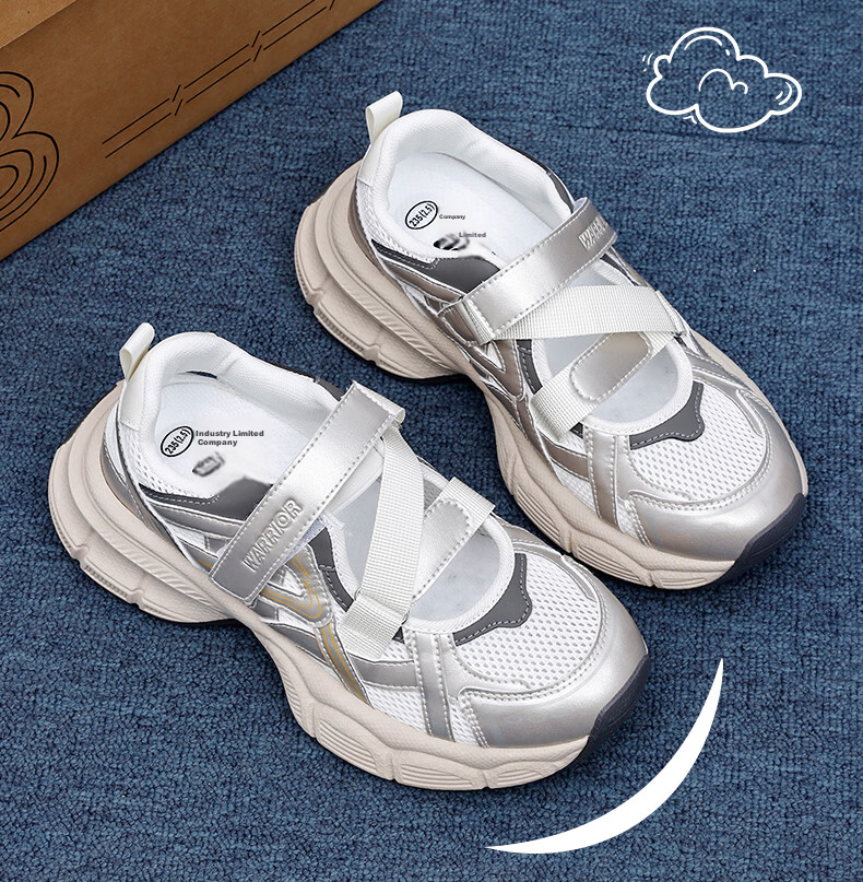 Warrior Women's Sports Sandals 2026 New Summer Hollow Breathable Lightweight Mesh Dad Shoes 109 Off-White Pink Size 38 7