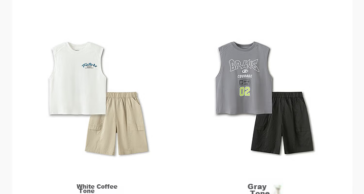 Balabala Boys Vest Set Kids Two-Piece 2026 New Summer Cool Sun Protection Moisture-Wicking Quick-Dry Trendy 16