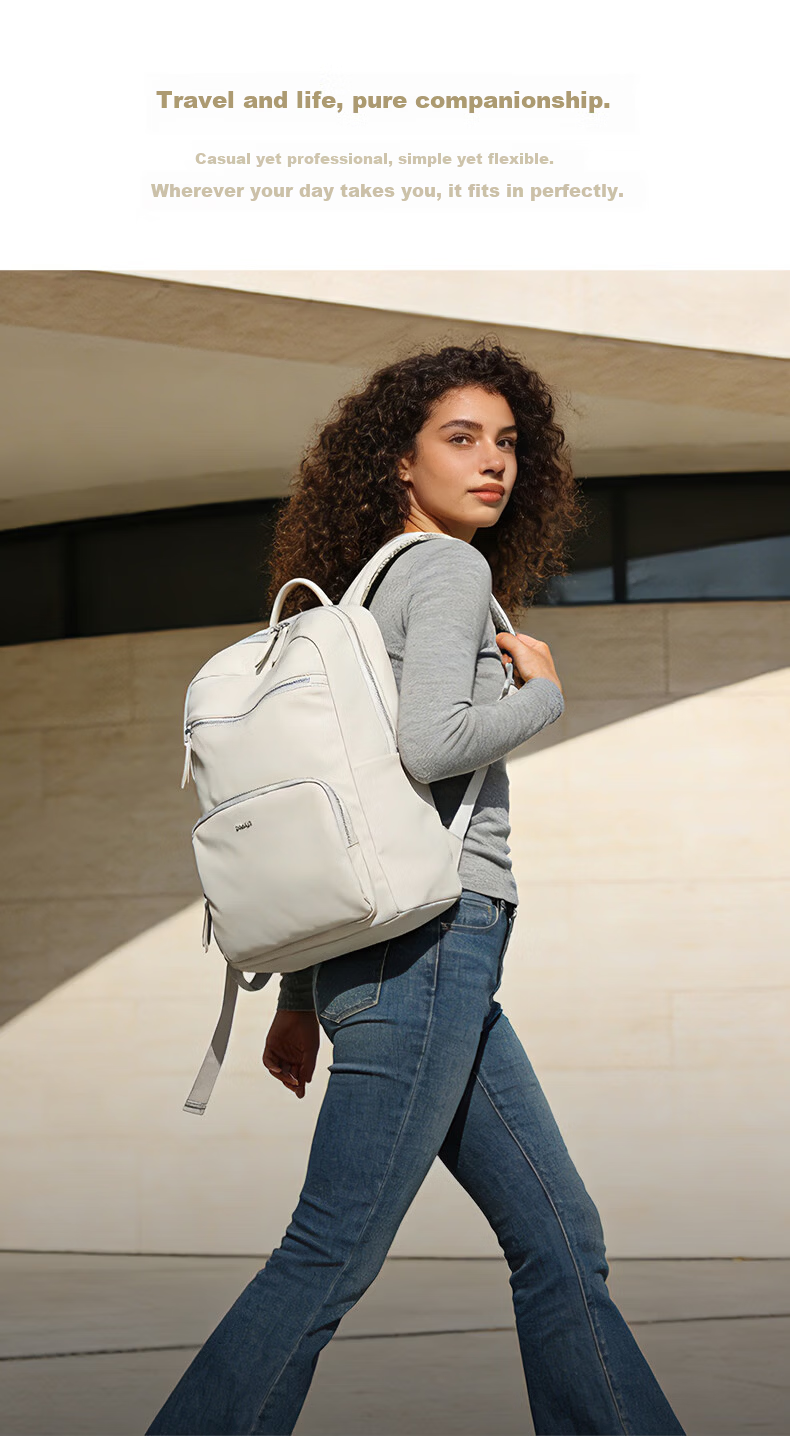 Bange 16-inch Laptop Backpack Business Travel Women’s Shoulder Bag Bookbag Gray Model 505 1
