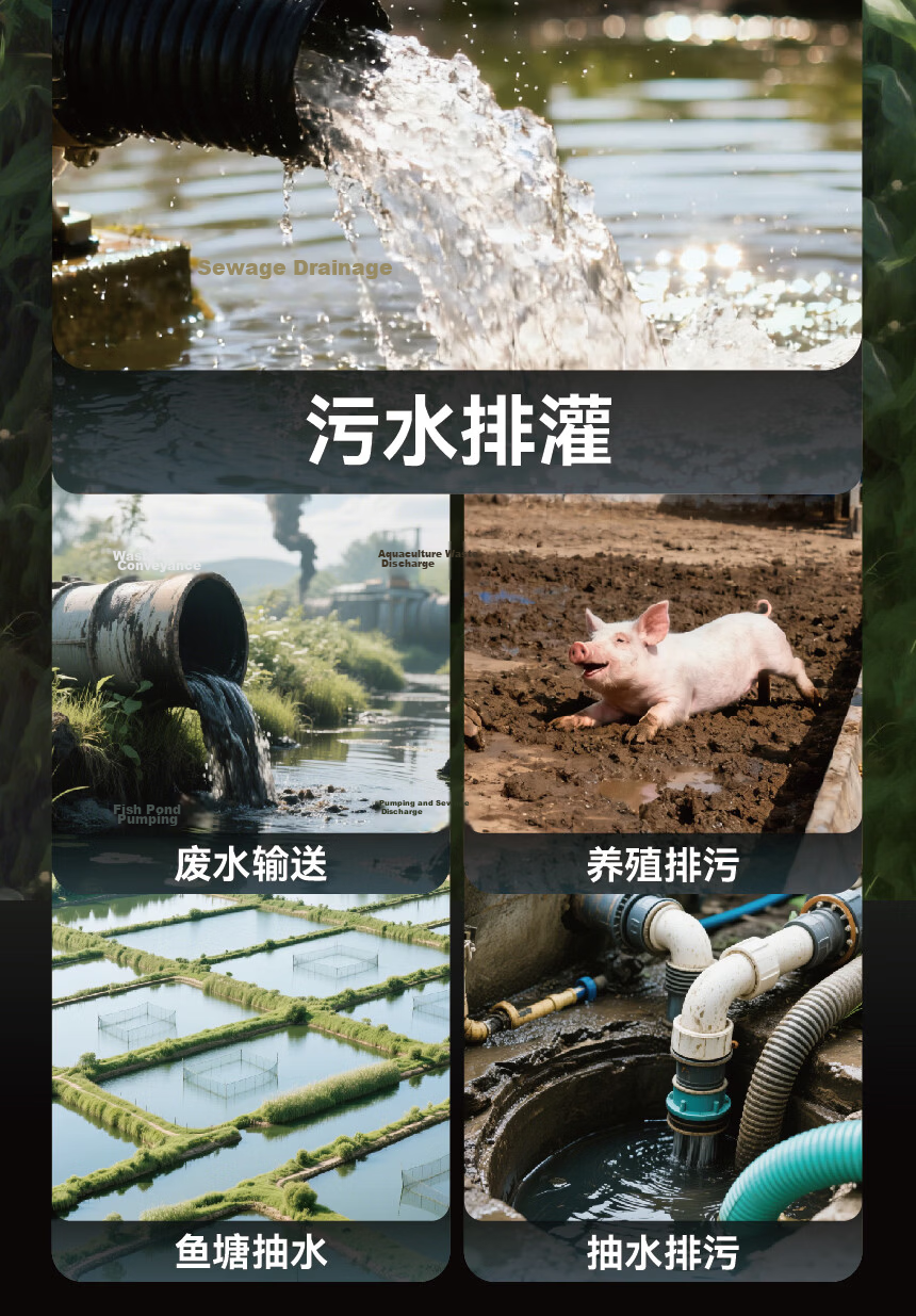 Lumei Submersible Pump 220V High Lift Large Flow Water Pump for Home Rural Farmland Irrigation Sewage and Clean Water Well Pump 12