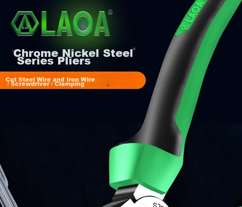 LAOA LA111218 8-Inch Steel Wire Pliers Industrial Tiger Pliers Household Clamping Wire Cutters 1