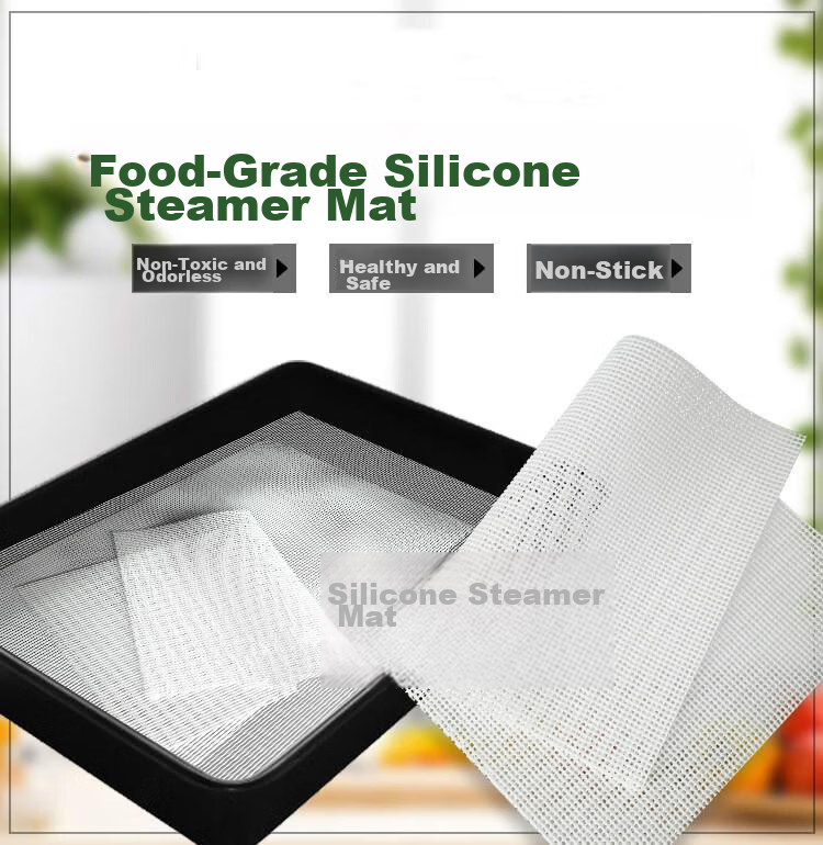 Chuwan Ya Square Silicone Steamer Mat for Mantou, Steamer Cloth, Silicone Steamer Cloth, Steamer Mat 35*55cm 10pcs Jingcang 1