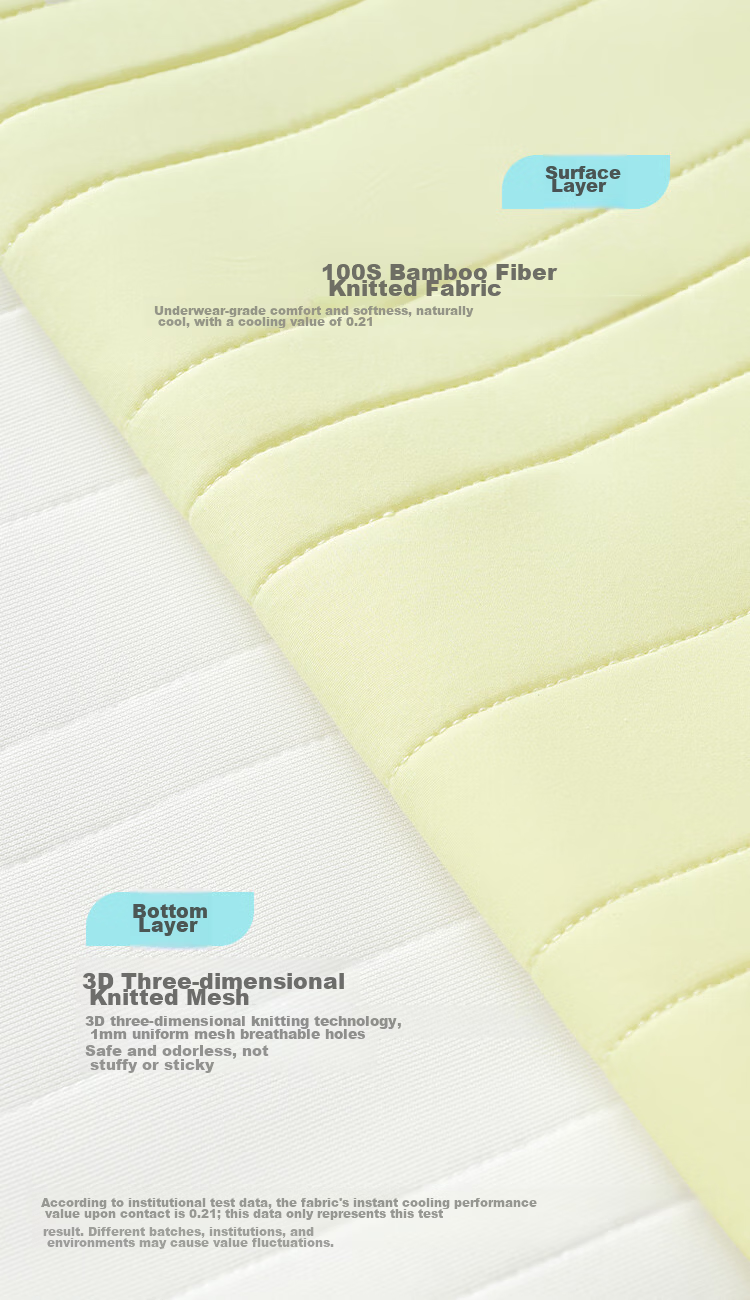 JD Jingzao Infit Cool Sleep Bamboo Fiber Class A Summer Cooling Breathable Mattress Cover Green 1.8*2m 10