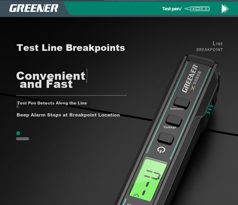 GREENER Electric Tester Pen Multifunction Digital Voltage Detector Screwdriver for Household Leakage and Wire Break Detection 15