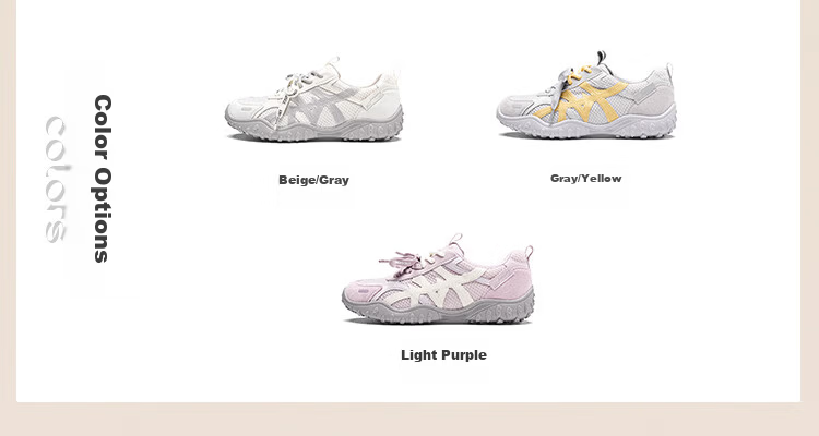Zhuoshini Women's Mesh Breathable German Shepherd Shoes 2026 Summer New Thick-soled Sports Agan Shoes Versatile White Sneakers Gray/Yellow Size 39 8