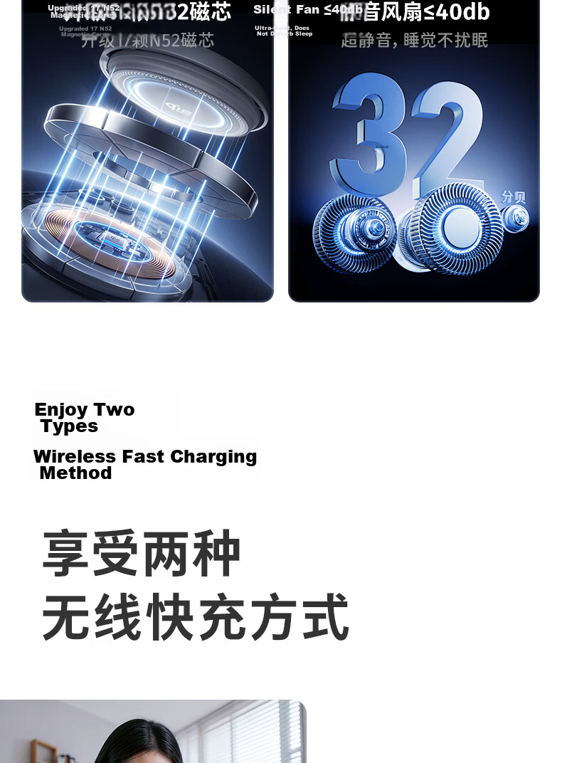 Lisen Qi2 Apple Wireless Charger 25W Fast Charge Magsafe Magnetic Compatible with iPhone 17 Pro/16/15 and AirPods Charging Dock 8