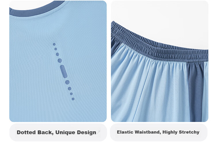 Bingxue Kapok Kids Sports Set Boys and Girls Ice Silk Summer Thin Quick-Dry Short Sleeve Outdoor Running Training Two-Piece Set 17