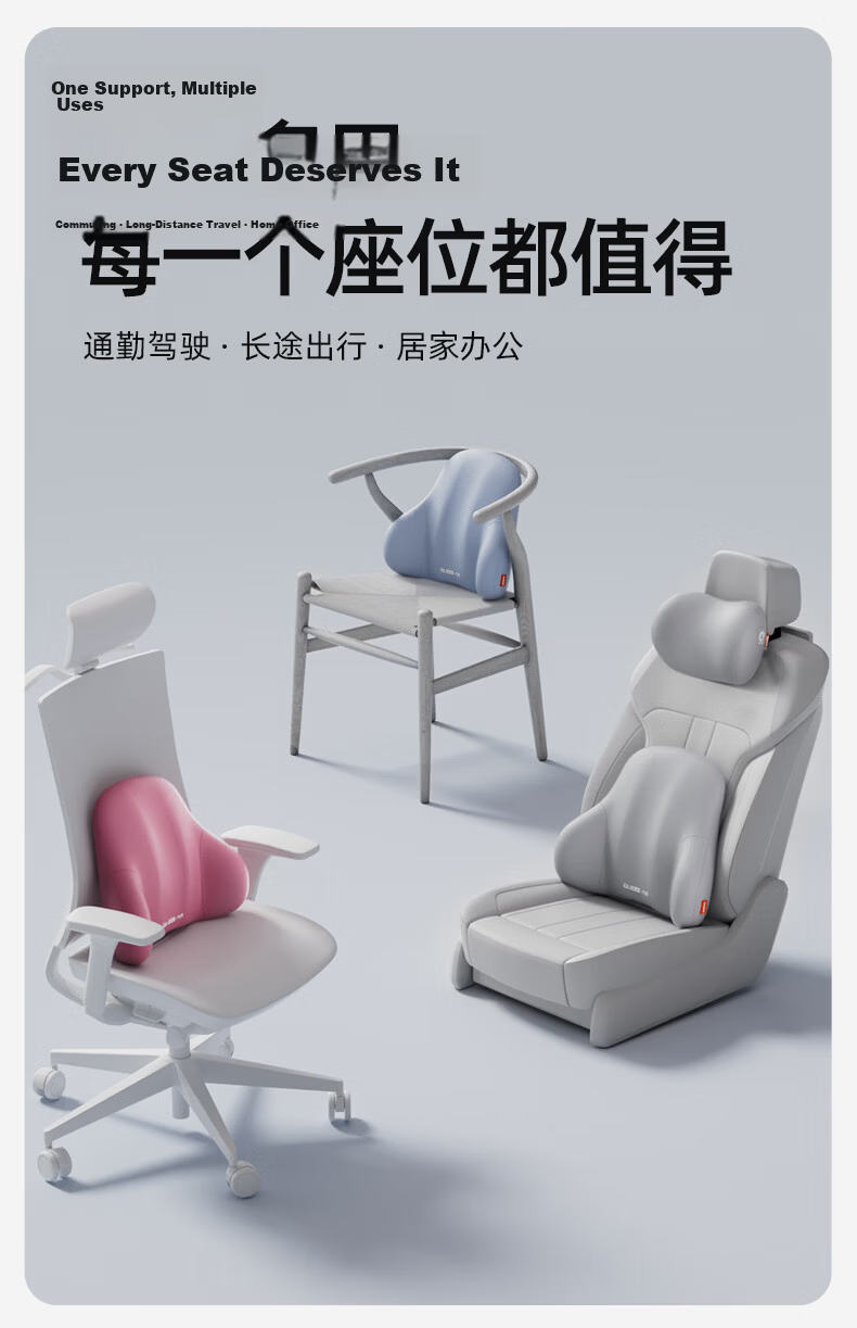 Qiaoshi Car Headrest Neck Pillow Driving Lumbar Support Cushion Driver Seat Neck Pillow for BMW Audi Maybach 16