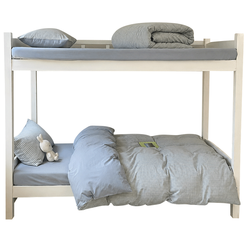 Wuyinliangpin All-Cotton Student Dormitory Bedding Set (Six Pieces: Three-Piece Set + Duvet + Mattress Pad), Complete Bunk Bed Bedding Set for Dorm Room