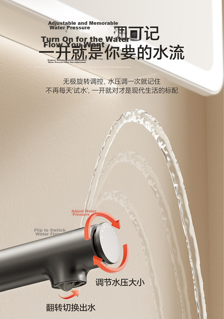 ARROW HS Hot and Cold Washbasin Faucet Adjustable Pull-Out Dual Spray Bathroom Tap 3