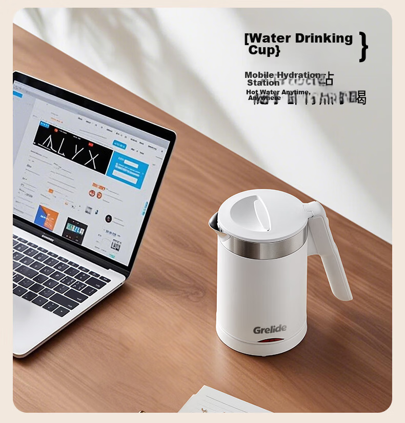 Grelide New 316L Mini Portable Foldable Electric Kettle Travel Kettle 0.6L Small Capacity Outdoor Electric Water Kettle with Storage Box D2606 11