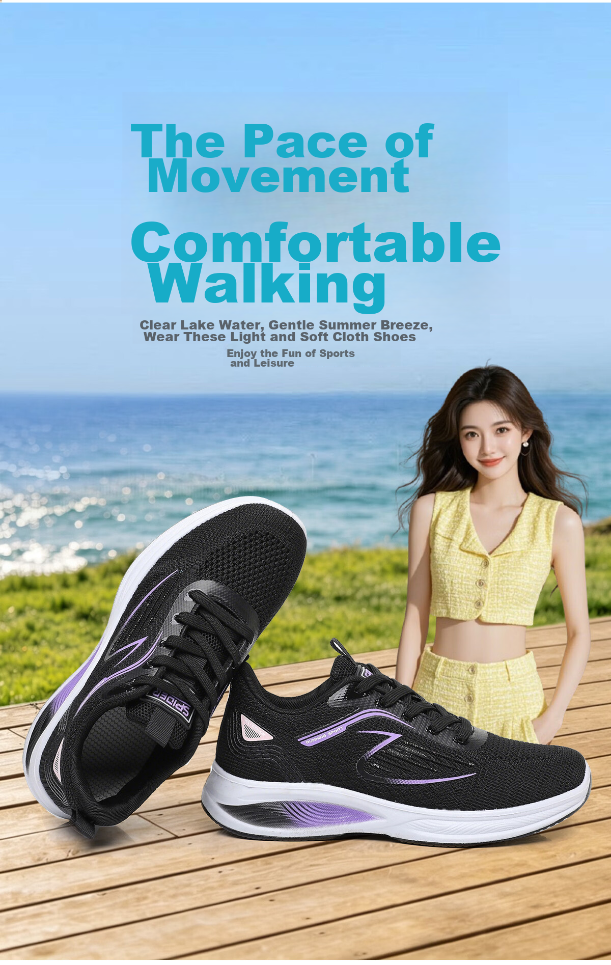 BURUIJING Summer Women's Shoes Old Beijing Cloth Shoes Women's Mesh Shoes Mesh Surface Mom Sports Casual Shoes 68879 Light Gray Size 40 3
