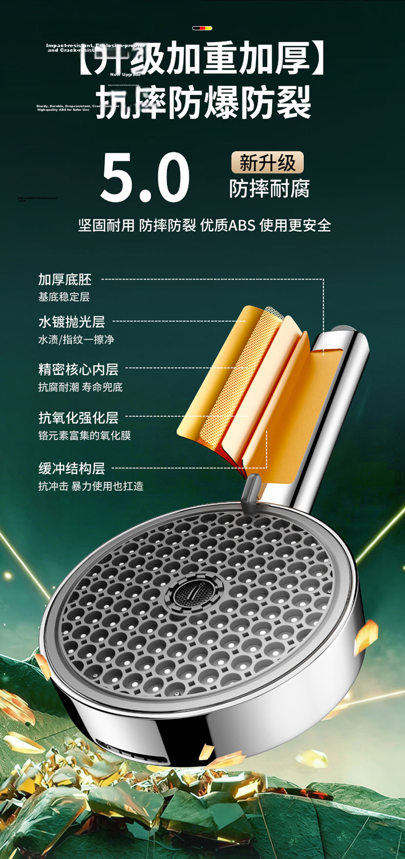 HOMK Seiko Shower Set High-Pressure Handheld Shower Head with Hose 13