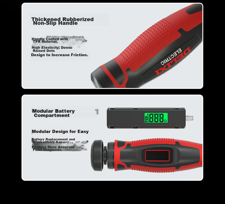 DELIXI ELECTRIC Screwdriver Voltage Tester Digital NCV Non-Contact 390V Live Neutral Wire Detection H1-C Phillips Screwdriver 14