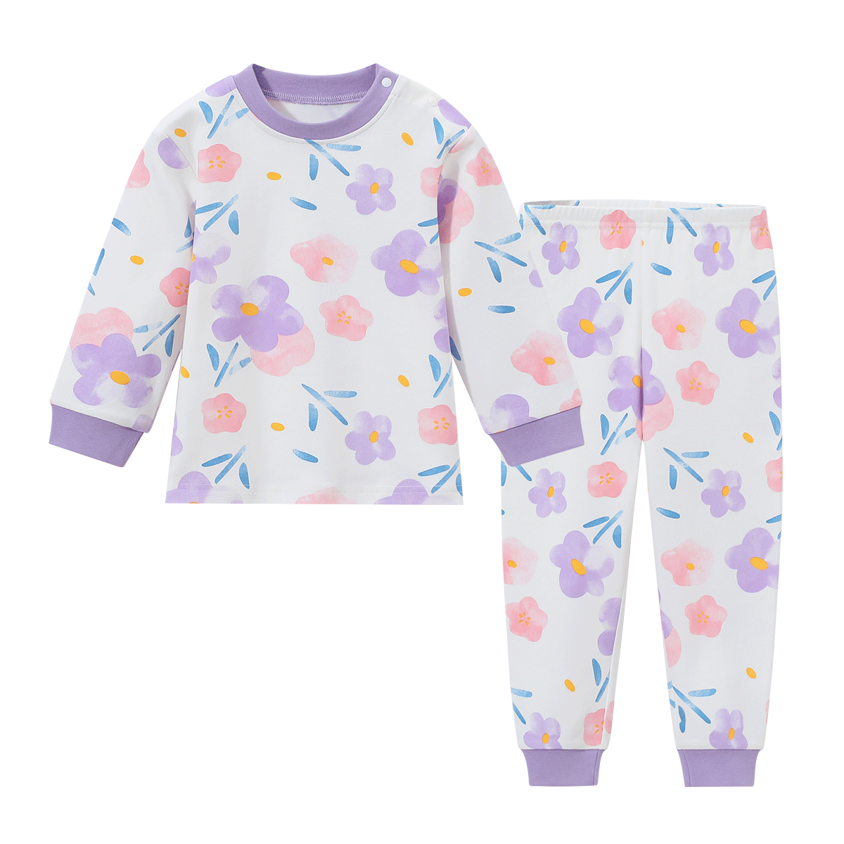 YUZHAOLIN Children's Autumn Underwear Set, Boys And Girls Inner Wear, Pure Cotton Pajamas for Young Children, Pink Little Pig And Bear Desig