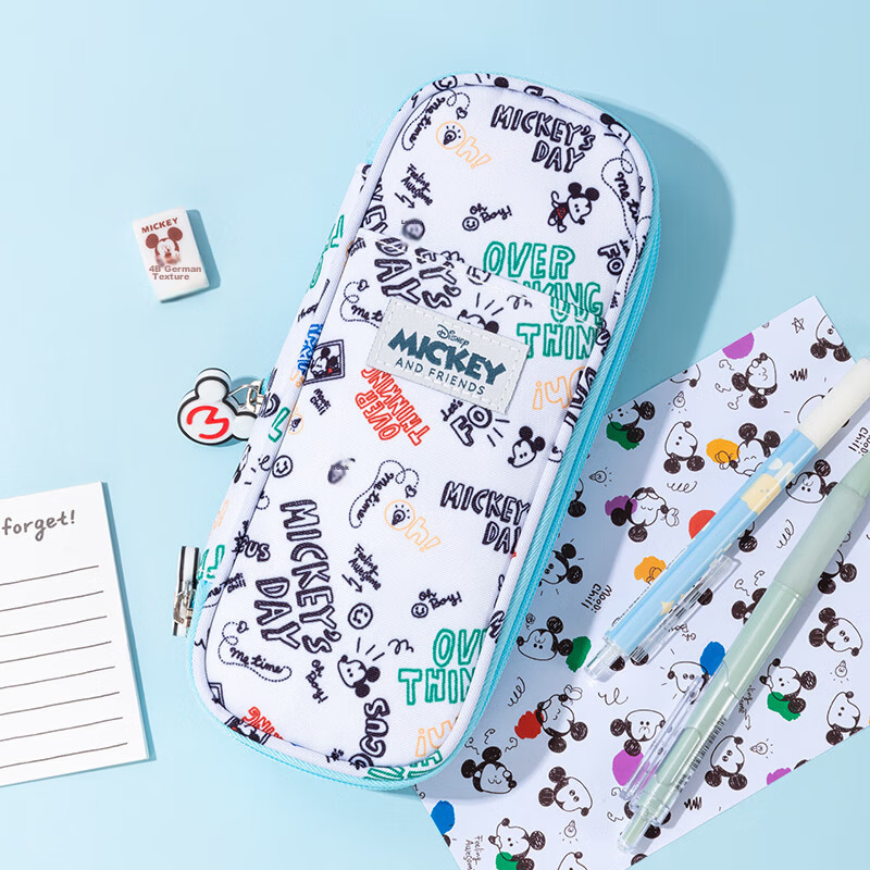 Disney Pencil Case Large Capacity High-Quality Stationery Box Pencil Bag for Boys and Girls School Supplies Graduation Gift Blue
