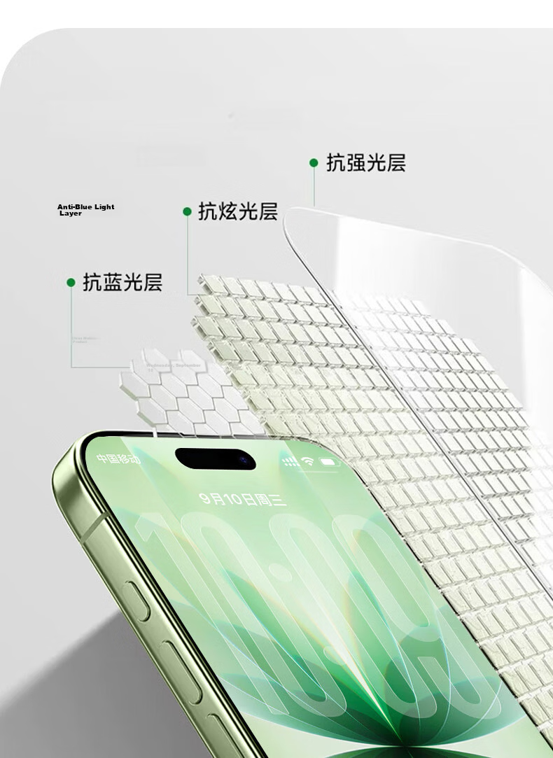 DIVI AR Anti-Reflective Tempered Glass Screen Protector for iPhone 16 iPhone 15 Eye Protection Full-Screen Dustproof Cleanroom Film 10