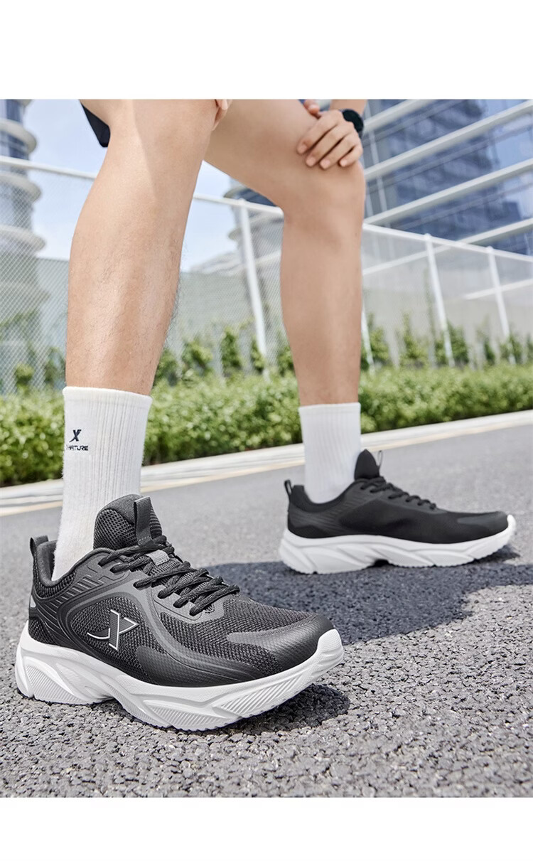 XTEP Running Shoes Men's Black Breathable Mesh Lightweight Shock Absorption Durable Casual Sneakers for Autumn and Summer 15