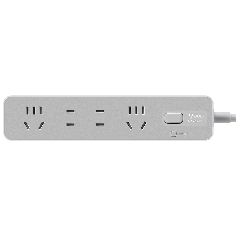 BULL Power Strip / Extension Cord / Power Bar / Surge Protector / Multi-Outlet Strip / Cable Reel Z Generation 4 Outlets with Master Switch, 5 Meters Total Length GN-Z1221J